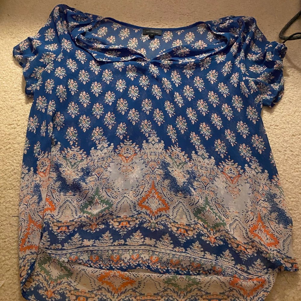 Blue Patterned Women's Top